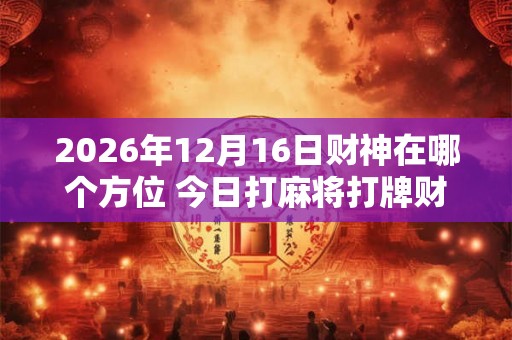 2026年12月16日财神在哪个方位 今日打麻将打牌财运方位