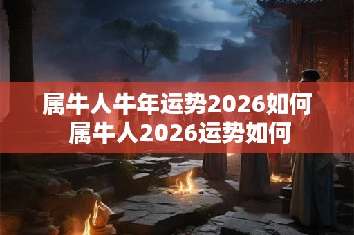 属牛人牛年运势2026如何 属牛人2026运势如何