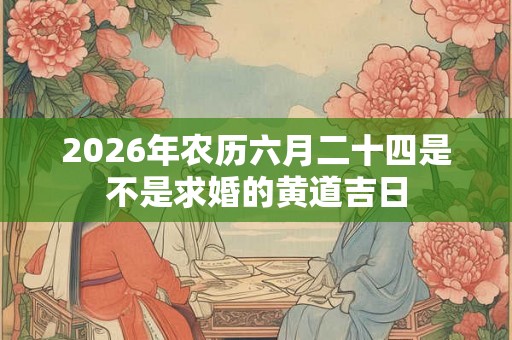 2026年农历六月二十四是不是求婚的黄道吉日