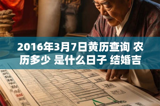 2016年3月7日黄历查询 农历多少 是什么日子 结婚吉时