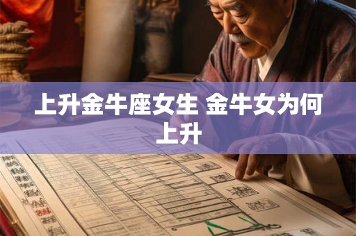 上升金牛座女生 金牛女为何上升