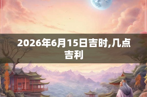 2026年6月15日吉时,几点吉利