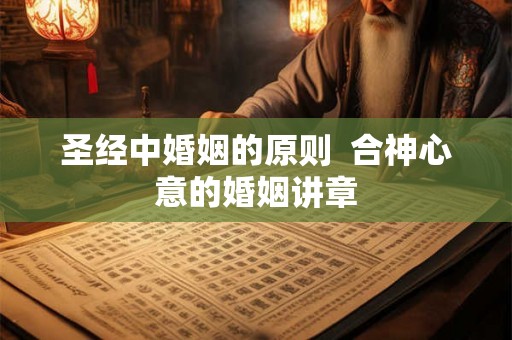 圣经中婚姻的原则  合神心意的婚姻讲章