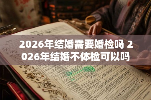 2026年结婚需要婚检吗 2026年结婚不体检可以吗 2026年结婚需要婚检吗 2026年结婚不体检可以吗