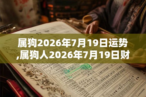 属狗2026年7月19日运势,属狗人2026年7月19日财运,生肖狗2026年7月19日运势