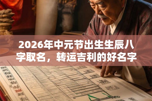 2026年中元节出生生辰八字取名，转运吉利的好名字推荐