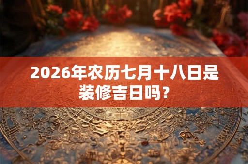 2026年农历七月十八日是装修吉日吗？