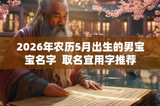 2026年农历5月出生的男宝宝名字  取名宜用字推荐