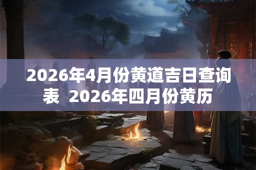 2026年4月份黄道吉日查询表  2026年四月份黄历