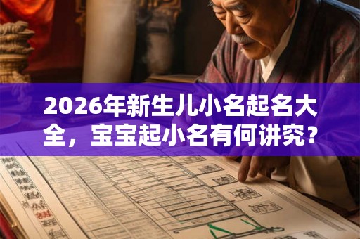 2026年新生儿小名起名大全，宝宝起小名有何讲究？