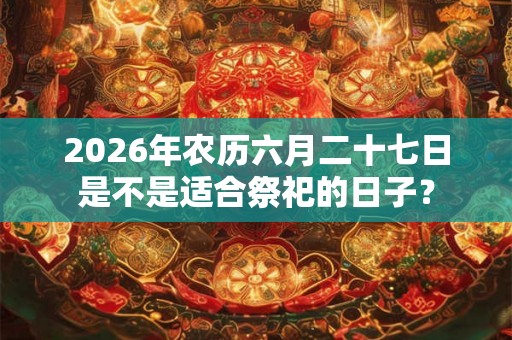 2026年农历六月二十七日是不是适合祭祀的日子？
