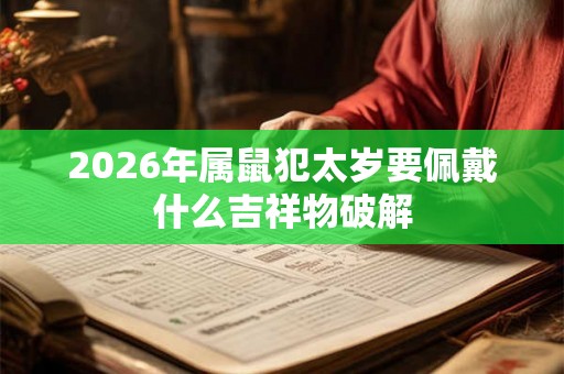 2026年属鼠犯太岁要佩戴什么吉祥物破解