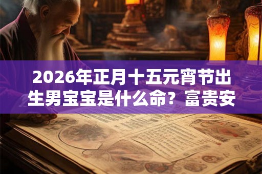 2026年正月十五元宵节出生男宝宝是什么命？富贵安康吗？