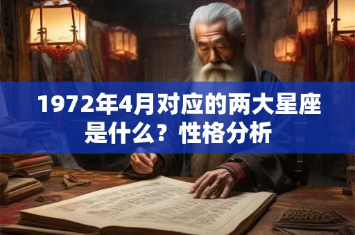 1972年4月对应的两大星座是什么？性格分析
