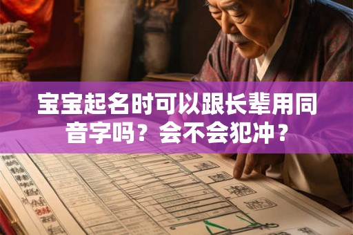 宝宝起名时可以跟长辈用同音字吗？会不会犯冲？