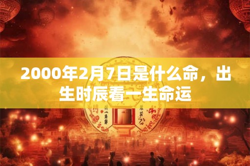 2000年2月7日是什么命，出生时辰看一生命运
