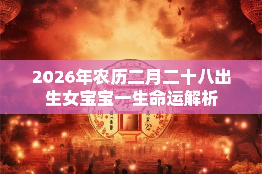 2026年农历二月二十八出生女宝宝一生命运解析