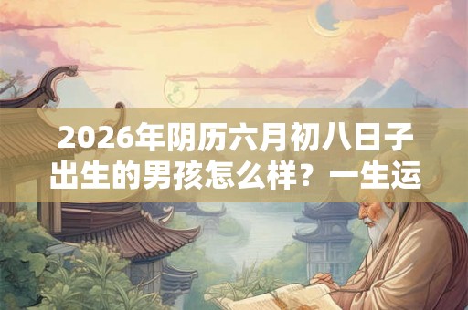 2026年阴历六月初八日子出生的男孩怎么样？一生运气好不好