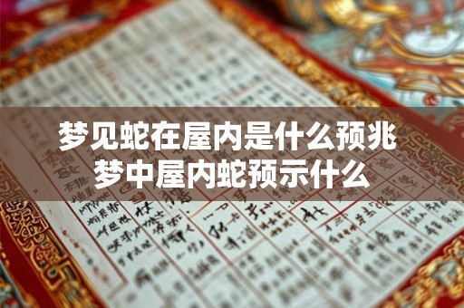 梦见蛇在屋内是什么预兆 梦中屋内蛇预示什么