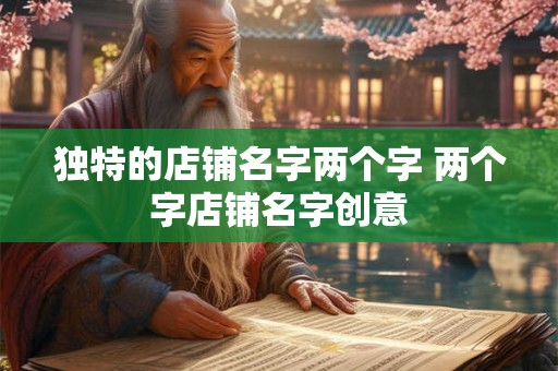 独特的店铺名字两个字 两个字店铺名字创意