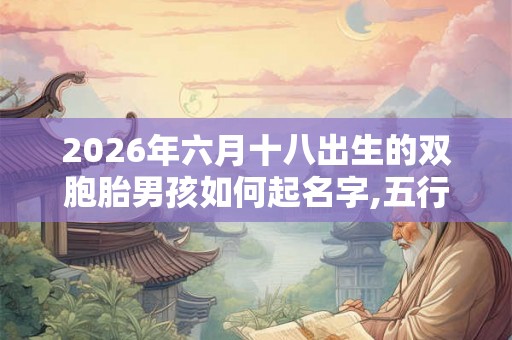 2026年六月十八出生的双胞胎男孩如何起名字,五行属什么？