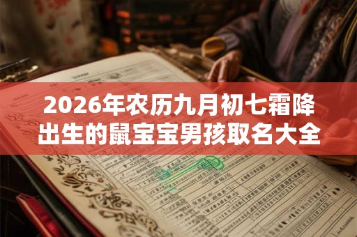 2026年农历九月初七霜降出生的鼠宝宝男孩取名大全 2026年农历九月初七霜降出生的鼠宝宝男孩取名大全
