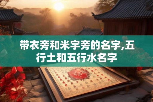 带衣旁和米字旁的名字,五行土和五行水名字