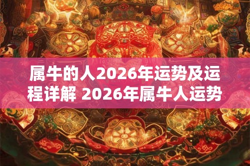 属牛的人2026年运势及运程详解 2026年属牛人运势如何
