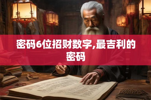 密码6位招财数字,最吉利的密码