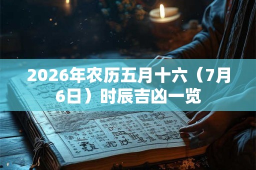 2026年农历五月十六（7月6日）时辰吉凶一览