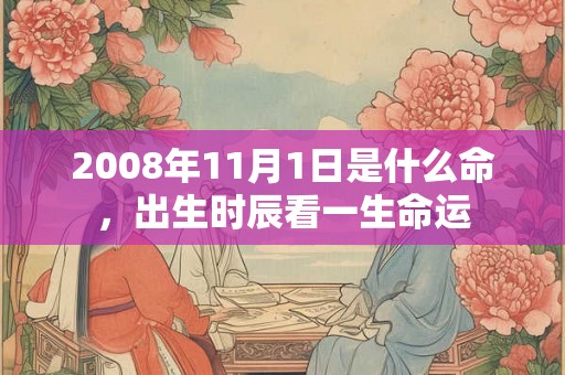 2008年11月1日是什么命，出生时辰看一生命运