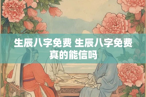 生辰八字免费 生辰八字免费真的能信吗 生辰八字免费 生辰八字免费真的能信吗