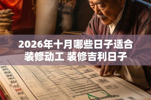 2026年十月哪些日子适合装修动工 装修吉利日子