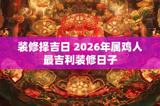 装修择吉日 2026年属鸡人最吉利装修日子