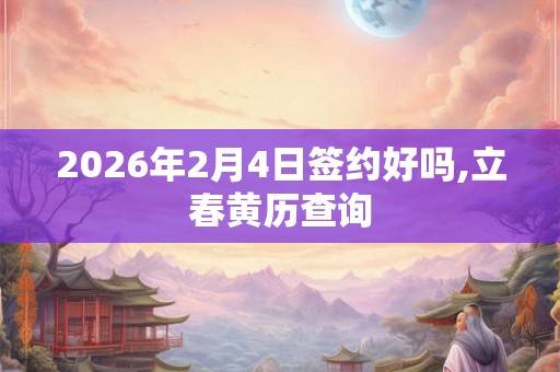 2026年2月4日签约好吗,立春黄历查询