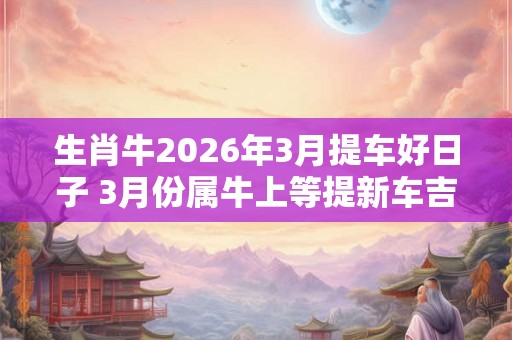 生肖牛2026年3月提车好日子 3月份属牛上等提新车吉日