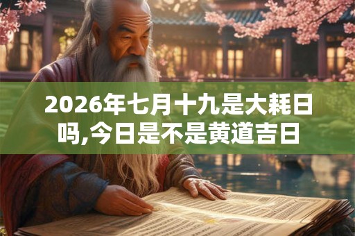 2026年七月十九是大耗日吗,今日是不是黄道吉日