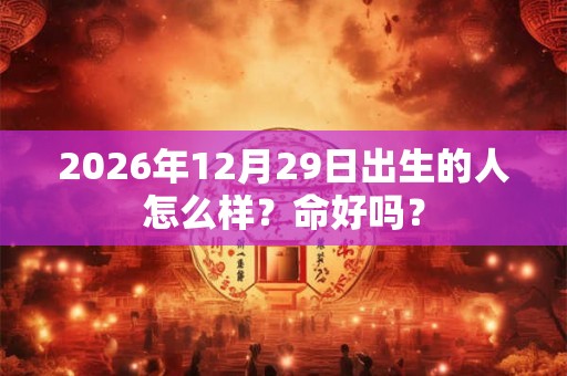 2026年12月29日出生的人怎么样？命好吗？