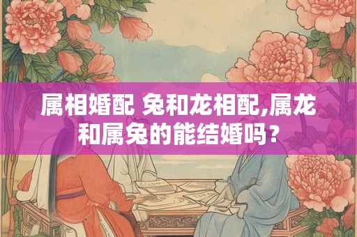 属相婚配 兔和龙相配,属龙和属兔的能结婚吗? 属相婚配 兔和龙相配,属龙和属兔的能结婚吗?