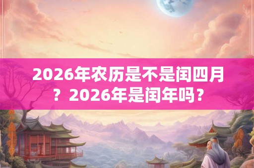 2026年农历是不是闰四月？2026年是闰年吗？