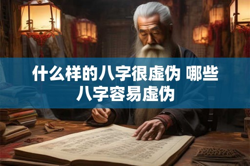 什么样的八字很虚伪 哪些八字容易虚伪