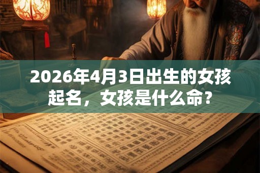 2026年4月3日出生的女孩起名，女孩是什么命？