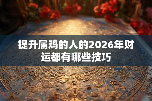 提升属鸡的人的2026年财运都有哪些技巧