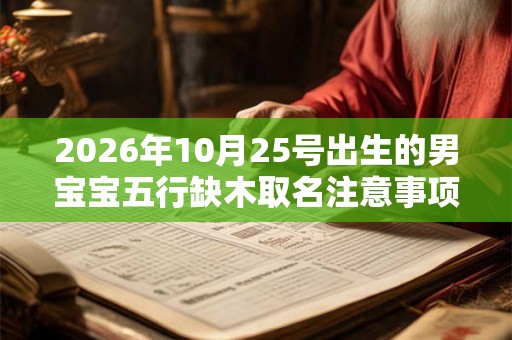 2026年10月25号出生的男宝宝五行缺木取名注意事项