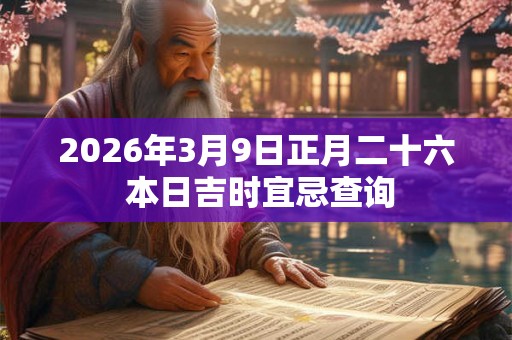 2026年3月9日正月二十六 本日吉时宜忌查询