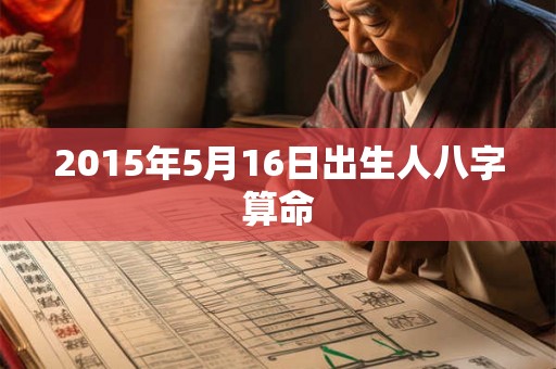 2015年5月16日出生人八字算命