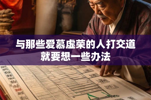 与那些爱慕虚荣的人打交道就要想一些办法