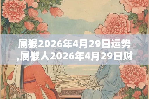 属猴2026年4月29日运势,属猴人2026年4月29日财运,生肖猴2026年4月29日运势