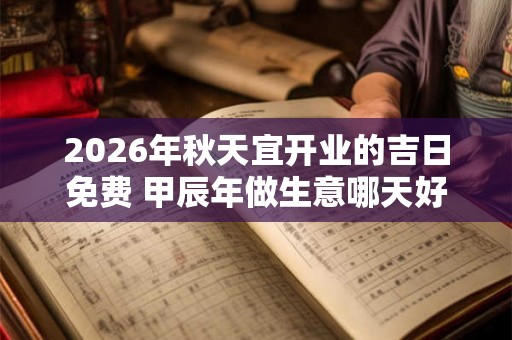 2026年秋天宜开业的吉日免费 甲辰年做生意哪天好