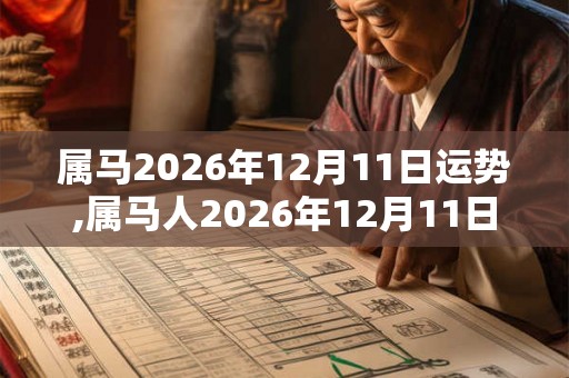 属马2026年12月11日运势,属马人2026年12月11日财运,生肖马2026年12月11日运势